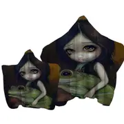 Cute Paintings Little Frog Girl Towel with Hood
