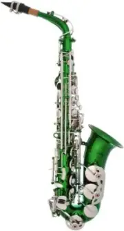 Lazarro Green/Silver Keys Eb E Flat Alto Saxophone Sax +11 Reeds 370-GR-A
