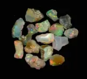 20-15 mm 50 Cts Natural Ethiopian Raw Multi Fire Opal Rough-October Birthstone
