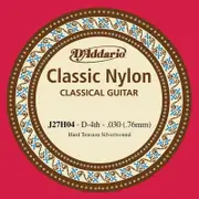 D'Addario J27H04 Student Nylon Classical Guitar Single String, Hard Tension, Fourth String
