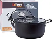 Professional 8 Quart Nonstick Dutch Oven with Glass Lid | Italian Made Ceramic Coated Oven Safe Stock Pot for Bread Baking, Stews, Casseroles and More by DaTerra Cucina