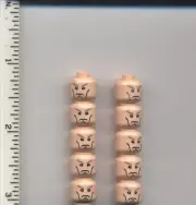 LEGO x 10 Minifig, Head Male Cheek Wrinkles Colonel Dovchenko Russian