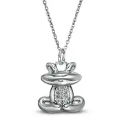 0.05 CT. T.W. Natural Diamond Frog Pendant in Sterling Silver