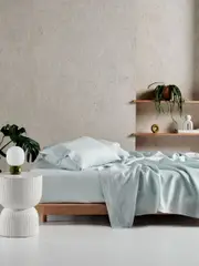 LINEN HOUSE PURE LINEN SKY SHEET SET