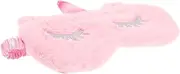 WOFASHPURET Pink Plush Mask Soft and Comfortable Night for Travel Naps and Relaxation