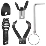 4PCS Drain Snake Drill Attachment Set for Pipe Cleaner Machine with Wrench Black