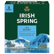 Irish Spring Icy Blast Bar Soap (3 Bars x 3.7oz. Each)