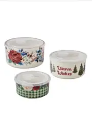 The Pioneer Woman Wishful Winter 6 Piece Round Ceramic Nesting Bowls New In Box
