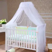 在飛比找松果購物優惠-嬰兒床蚊帳全罩式通用帶支架寶寶防蚊罩兒童床蚊帳拼接床公主蚊帳