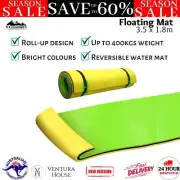 Weisshorn Floating Water Mat 3.5x1.8m Foam Pad Reversible Bungee Cord Pool Lake