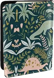 [JEJEA] Cute Dinosaur1 Print Travel Organizer Credit Cards Case Passport BookPassport Holder Cover Wallet forTraveling,, Black, One Size