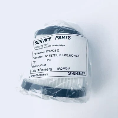 LOT OF 10 SA FILTER, PLEATE,W/O HOOK 90552433-02 FOR STANLEY, BLACK & DECKER