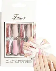 Long Ballet Press Nails - Extra Long Ballet False Nails With Glue Gel - Reusable Artificial Acrylic Nails Glue Nails For Wedding