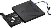 External CD DVD, USB 3.0 Portable CD/DVD Player Burner Reader Writer Disk Duplicator Compatible with Laptop Desktop PC