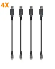 4X USB Power Cable Designed for Fire TV Stick Alexa Eco, short USB for TV Black