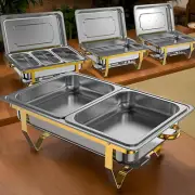Chafing Dish Buffet Set 4 Pack, 9.5 QT Stainless Steel Chafing Dishes for Buffet