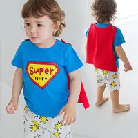 在飛比找蝦皮商城優惠-韓國 Cordi-i 幼兒親膚涼感短袖套裝(含披肩)-超人寶