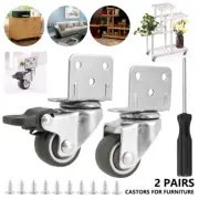 4 Pcs Furniture Castors Heavy Duty Casters Stable Swivel Plate RTY