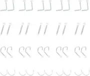 [mkemka] 40Pcs Clear Nose Stud Nose, one size, plastics, plastics