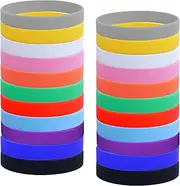 22Pcs Silicone Wristband, BetterJonny 11 Colors Stretch Bracelets Solid Color Rubber Bracelets Colorful Blank Wristbands for Women Men