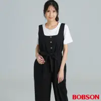 在飛比找momo購物網優惠-【BOBSON】女款吊帶牛仔寬褲(D129-87)