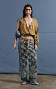 [Christopher Esber] Sèpienne Lace Suede Belted Skirt