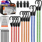 28pc Premium Bungee Cord Set 10" 18" 24" 36" 48" with Hooks