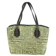 Dicksons Brown Purse Fashion Jacquard Fabric Zippered Bible Cover Case with S...