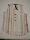 Harvé Benard L Blush Mauve Striped Top