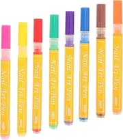 BAZEITFLOW 8Pcs Paint Marker for Nail Art DIY Crafting Coloring Smooth Writing with Flexible Brush Tips for Rock Painting Crafts More