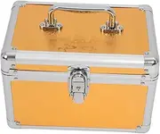 [Outanaya] Box Cosmetics Beauty Organizer Case Travel Cosmetic Organizer Lockable Toiletry Train Case Tools Container Pedicure Storage Case Portable Hard Storage Case Golden Aluminum Frame