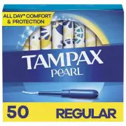 Tampax Pearl Regular Tampons LeakGuard Unscented 50 Count