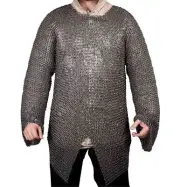 Medieval Chainmail Armor 9 mm Flat Riveted Chain mail Shirt for Reenactment