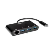 Rocstor Y10A251-B1 PREMIUM 3 PORT USB-C HUB WITH GIGABIT ETHERNET USB C TO 3X US