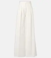 [Max Mara] Max Mara Chenzia high-rise cotton wide-leg pants UK 14 white