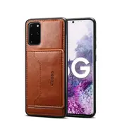 For Samsung Galaxy S20+ Plus Case, PU Leather Wild Horse Cover, Coffee
