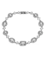 Nadri Radiant Cubic Zirconia Halo Flex Bracelet in Rhodium Plated