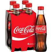 Coca - Cola Classic Soft Drink Multipack Glass Bottles 4 X 330ml