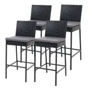 Gardeon Outdoor Bar Stool Dining Chair Bar Stools Rattan Furniture Patio X4