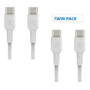 Belkin BoostCharge USB-C Cable - 1m - White - (2 Pack) [CAB003BT1MWH2PK]