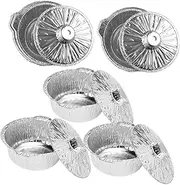 Abaodam 5Pcs Aluminum Foil Pans Medium Camping and BBQ Food Containers Multi Function Grill Pans for Outdoor Cooking and Picnics