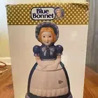 New With Box Vintage Blue Bonnet Ceramic Cookie Jar #92001