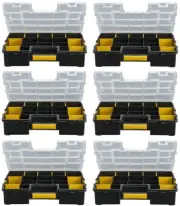 (6) ea Stanley Tools STST14022 Sort-Master Junior Small Parts Storage Organizers