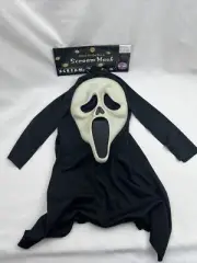 VINTAGE EASTER UNLIMITED FUN WORLD GHOST FACE MASK SCREAM GLOWS 1997 NWT NOS