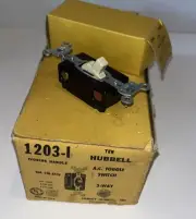 NEW 10 BOXES 3-Way HUBBELL A.C. FLUSH TOGGLE SWITCHES #1203-1 IVORINE WS-896-D