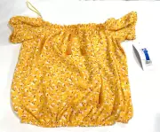 Red Sky Teens Yellow Flower Top Size 14 1/21 T-16 2110 $139 MSRP