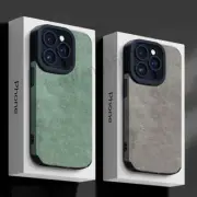 Leather Bumper Soft Shockproof Case For iPhone 15 Pro Max 14 13 Lambskin Cover