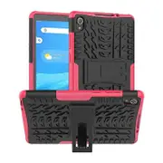 For Lenovo Tab M8 (2020) TB-8705F 8.0 inch Tire Texture Shockproof TPU+PC Protective Case with Holder Pink