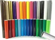 ORACAL 651 Gloss Craft Adhesive Vinyl 12" x 30" Roll Bundle for Silhouette, Cricut & Die-Cutting Machines w/12" x 30" Roll of Clear Transfer Paper (15 Color Rolls)