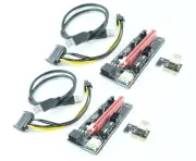 Two Sets - USB 3.0 PCI-E GPU Riser Cards 16x w/6-pin Power Cable Miner PC Gaming